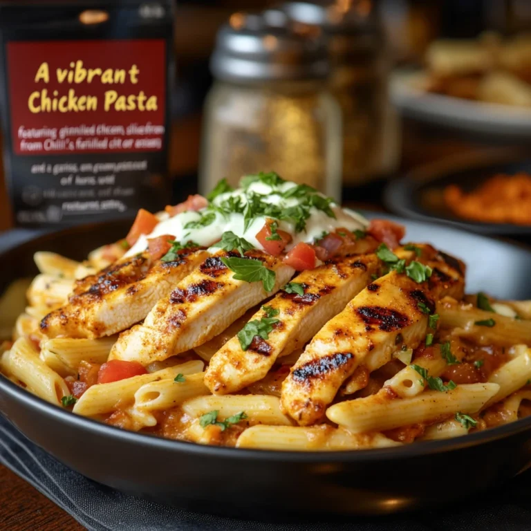 A plate of Cajun Chicken Pasta from Chili's, featuring creamy pasta, grilled chicken slices, and fresh herbs. Cajun Cajun Chicken Pasta Chili's Calories